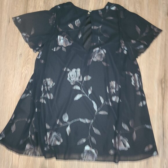 Show me Your Mumu size S Mini Flare Shift tunic Dress Oversized Chiffon floral - Picture 2 of 3